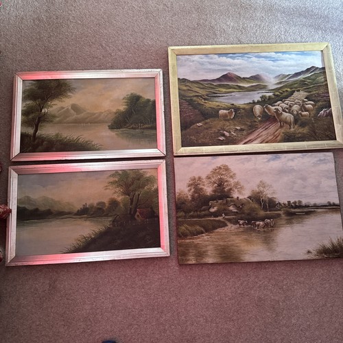Set vintage oil paintings - of,