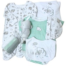 Unisex Baby Outfit Clothing Layette Gift Set - Elephant Hugs Neutral 10 Piece