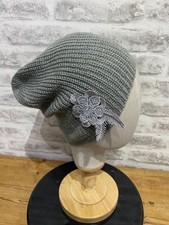 Knitted beanie hat 20s style ribbed one size  S2063