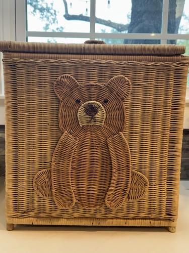 Vintage wicker laundry basket - vintage,