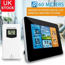 Digital LCD Indoor & Outdoor Weather Station Clock Calendar Thermometer Wireless