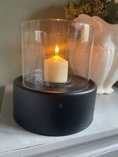 Hurricane Lantern Candle Holder Black Glass Table top Garden Decoration 20x20cm