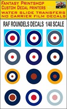 RAF ROUNDELS DECALS WATER SLIDE TRANSFERS  1/48 SCALE MODELS PLANES R.A.F JETS