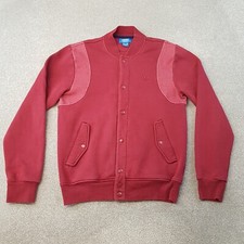 Adidas Mens Jacket Medium Red Bomber Trefoil Originals Varsity Firebird SST