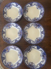 Set Of Six Henry Alcock Rothesay Semi Porcelain Dinner Plates Have Crazing