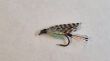 Teal, blue and silver wet flies, set of five. Size 14-10 barbed hooks.