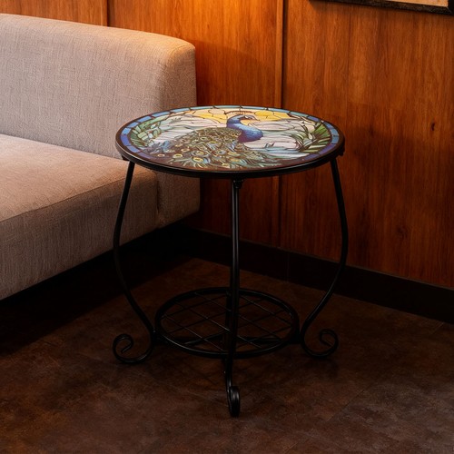 Metal round side - side, table