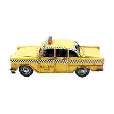 Collectable NYC Yellow Tin Plate Taxi Cab Model Ornament Vintage Retro Large