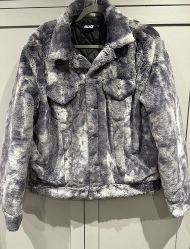 Palace furry trucker jacket - palace,