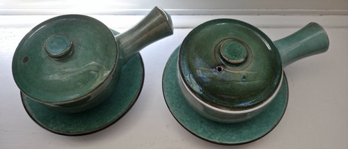 Guernsey pottery pair - pair, green
