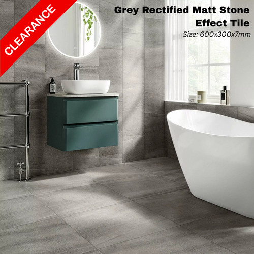 Grey rectified matt - rectified, stone