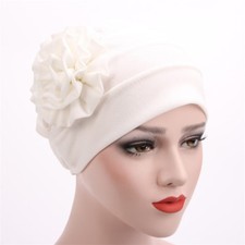 Women Solid Side Flower Turban
