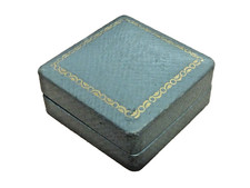 ANTIQUE BLUE LEATHER BROOCH