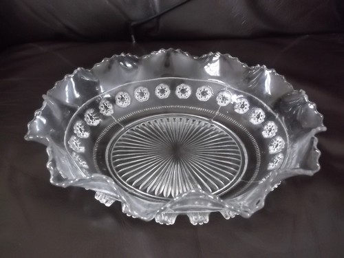 Vintage clear glass round - clear, bowl