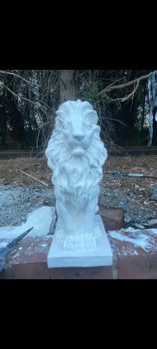 White standing lion ornament - standing,