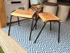 Upcycled Stools. Made From School Leg Bases And And Wood Found On Beach.