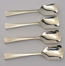 90g UNUSUAL FOUR SOLID SILVER ICE CREAM SPADES c1940s ART DECO