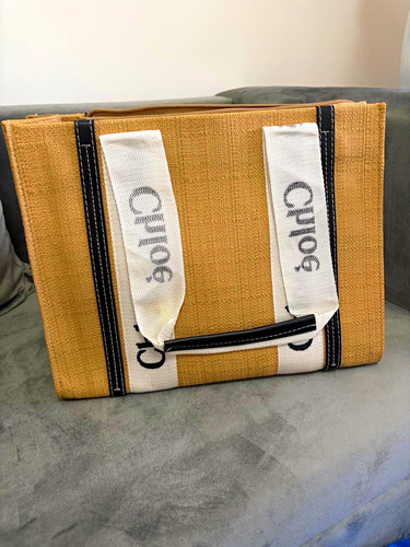 Chloé canvas logo strap tote - chloé,