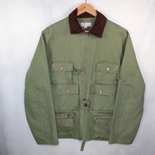 Labour Union Fly Fishing Multi Pockets Jacket Mens 42 Large Green Canvas Vintage
