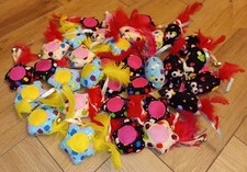 Joblot/Bundle/Bulk cat toys. Plush corduroy mice/mouse & stars/flowers x 33 New!