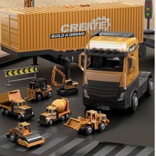 Construction Toys Set for Kids Truck Crane Excavator Forklift Boys Age 3-6