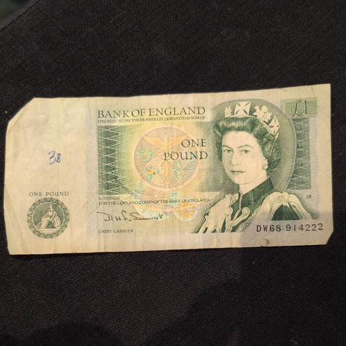 Old one pound note paper - pound,