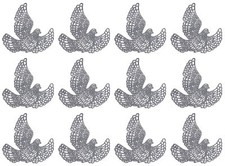 Silver Glitter Dove Bird