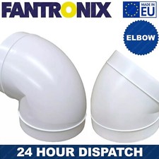 Ducting 45 & 90 Degree Elbow Joint Bend - Solid Ventilation Duct Pipe 4" 5" & 6"
