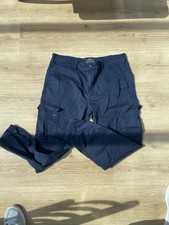 Mens M&S Blue Cargo Pants Size