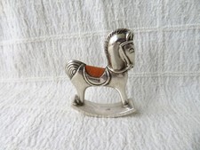 VINTAGE, SILVER ROCKING HORSE