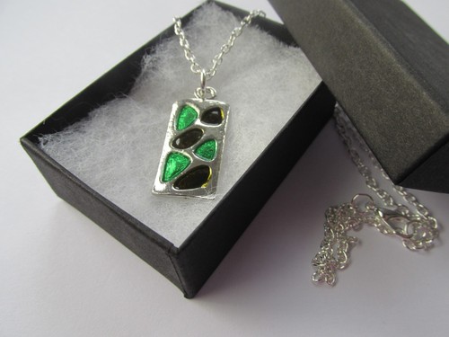 Silvertone green mix oblong - silvertone,