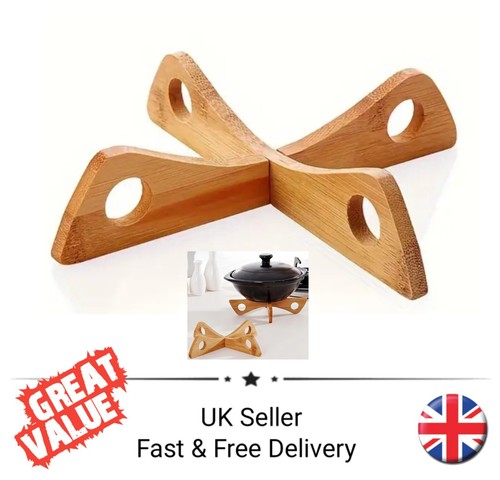 Bamboo trivet stand hot - stand, pan