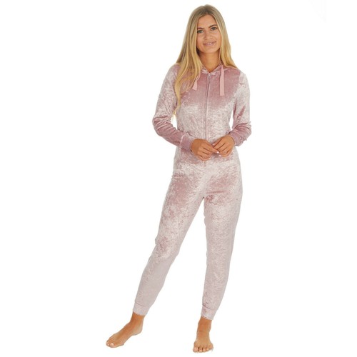 Ladies crushed velvet 1onesie - crushed,
