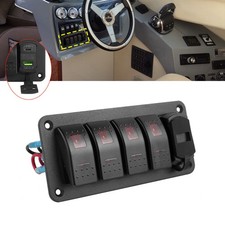 4 Gang Red LED Rocker Switch