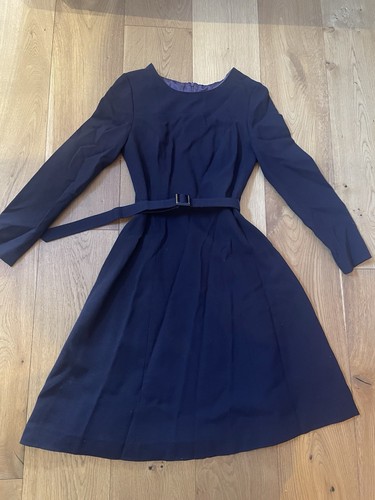 Goat navy wool crepe - navy, uk