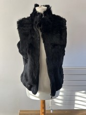Black  Adrienne Landau rabbit fur vest With Zipper Size S/M