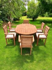 Teak Deluxe Garden Furniture Set 1.2m - 1.7m Dining Table & Six Chairs 🌿