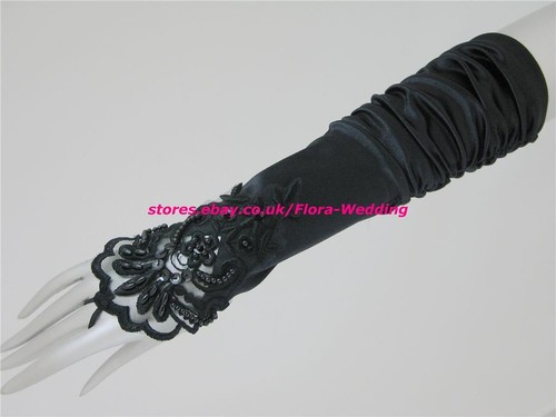 Satin fingerless bridal - satin,