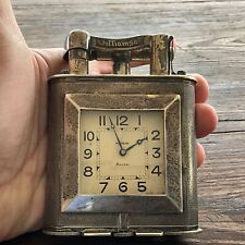 VINTAGE SAFA WILLIANSON STERLING LIFT LIGHTER CLOCK JUMBO TABLE 1920 #6020