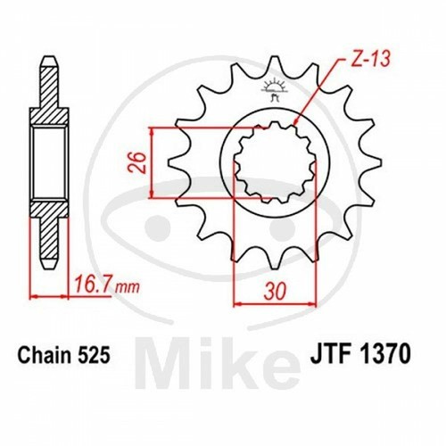 Sprocket z16 525 726 - sprocket, 726.12.58