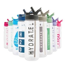 Polar Gear Motivational 750ml Water Bottle With Straw - BPA Free, Time Markings