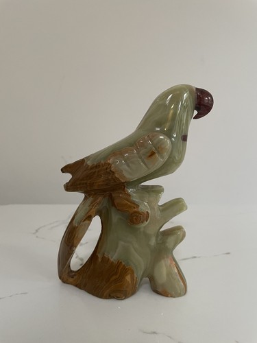 Hand carved onyx parrot - onyx,