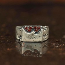 Mens Garnet Signet Ring