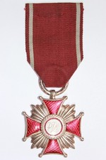 POLAND: Krzyż Zasługi; Polish Cross of Merit (Silver Grade Medal)