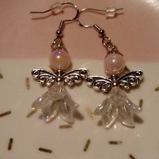 Christmas/Guardian Angel Earrings With Hallmarked Sterling Silver Hooks,Various