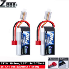 2x Zeee Short 2S Lipo Battery