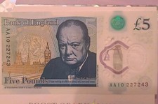 Rare five pound note AA10