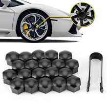 20x 22mm Caps Black Wheel Nut