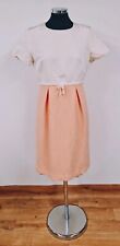 Moloh midi dress size 12 cream peach bow detail READ short sleeve 2 piece 