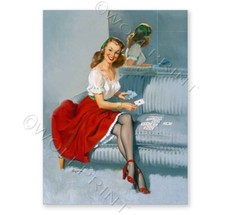 1940,s Elvgren Pin-Up Playing